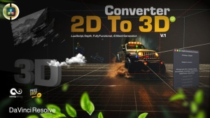 【达芬奇插件】静态照片转3D运动景深视差动画效果 Convert 2D to 3D Image