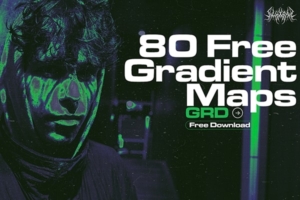 【PS渐变】80款复古抽象超自然逆反色彩PS渐变素材 80 Free Gradient Maps By Illkarah