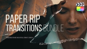 【FCPX插件】56个创意纸张撕裂折叠拼贴视频转场预设 Paper Rip Transitions for Final Cut Pro