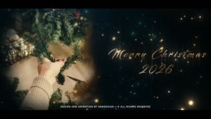 【AE模板】闪耀粒子喜庆圣诞节迎接2026祝福片头动画 Christmas 2026 Opener