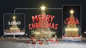 【AE模板】温馨圣诞节祝福视频开场动画 Christmas Is
