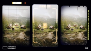 【AE模板】10种横屏竖屏相机取景框动画UI界面转场动画 Vertical Camera Viewfinder Transitions