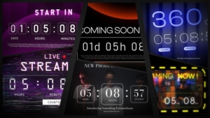 【AE模板】精美时尚数字时钟倒计时文字标题动画 Countdown Timeline
