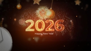 【AE模板】2026新年数字10秒倒计时开场片头烟花动画(含模板音乐) 2026 Happy New Year