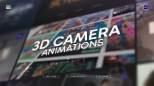【AE模板】平面媒体转三维摄像机运动效果动画 3D Camera Animation