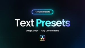 【达芬奇插件】20款简洁时尚文字标题动画预设 Text Elite Presets 汉化版