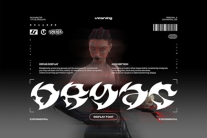 【字体】神秘抽象部落图腾艺术图形Y2K风格创意设计英文字体 Dryas – Display Font