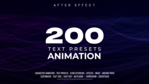 【AE脚本】200个简单文字标题缓入缓出动画预设 200 Text Animation Presets
