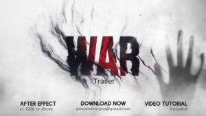 【AE模板】震撼大气战争电影预告片宣传片头动画模板 War Trailer