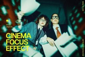 【PSD模板】复古柔焦电影镜头照片摄影效果PSD模板 Soft Cinema Focus Effect