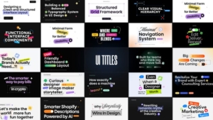 【PR模板】100个潮流时尚AI风格图文标题排版UI设计动画模板 UI Typography Pack for Premiere Pro