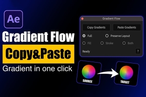 【AE脚本】图层颜色渐变快速复制粘贴工具 Gradient Flow v1.0