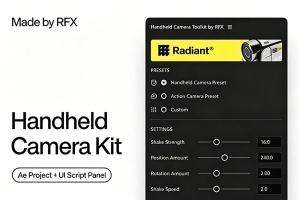【AE脚本】AE手持相机镜头抖动效果工具包 Handheld Camera Shake Toolkit