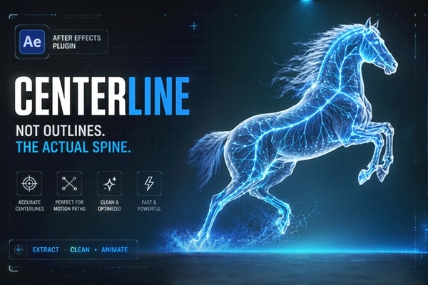 【AE插件】图形文字路径线条轮廓描边矢量动画 CenterLine v1.0.1 Win/Mac汉化版 +使用教程