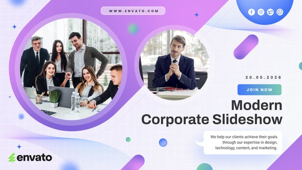 【AE模板】时尚现代公司企业商务介绍宣传片展示动画 Modern Corporate Business Slideshow 01