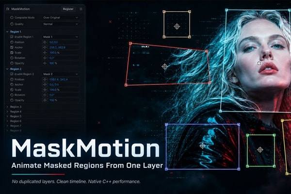【AE插件】蒙版遮罩区域动画独立控制插件 MaskMotion v1.0.0 Win/Mac汉化版