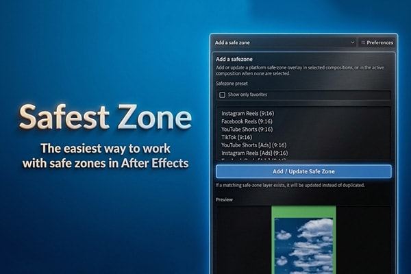 【AE脚本】AE项目画面安全裁剪排版布局优化脚本 Safest Zone v1.0.3 汉化版