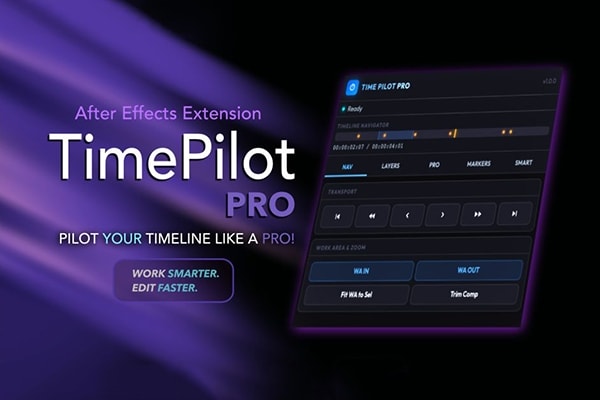 【AE脚本】时间线关键帧标记智能定位导航修剪工具 TimePilot Pro v1.0.0 汉化版