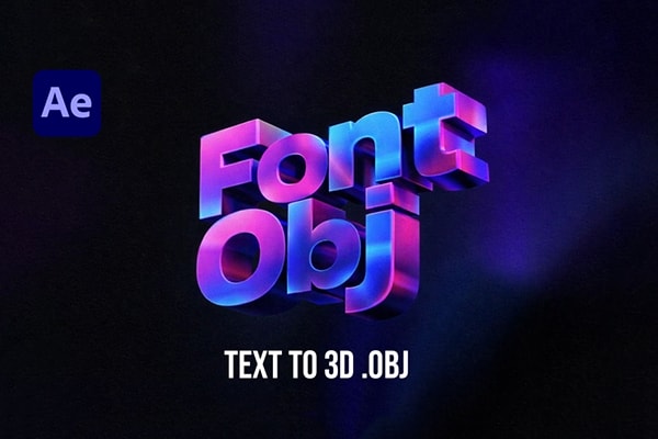【AE脚本】快速将文字字符转换为3D OBJ模型导出工具 FontObj v1.0.0 汉化版